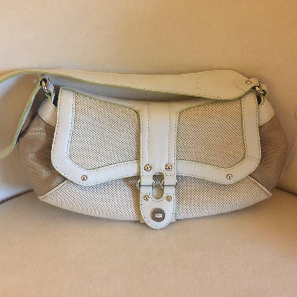 Cole Haan Megan Shoulder Bag in Tan & White